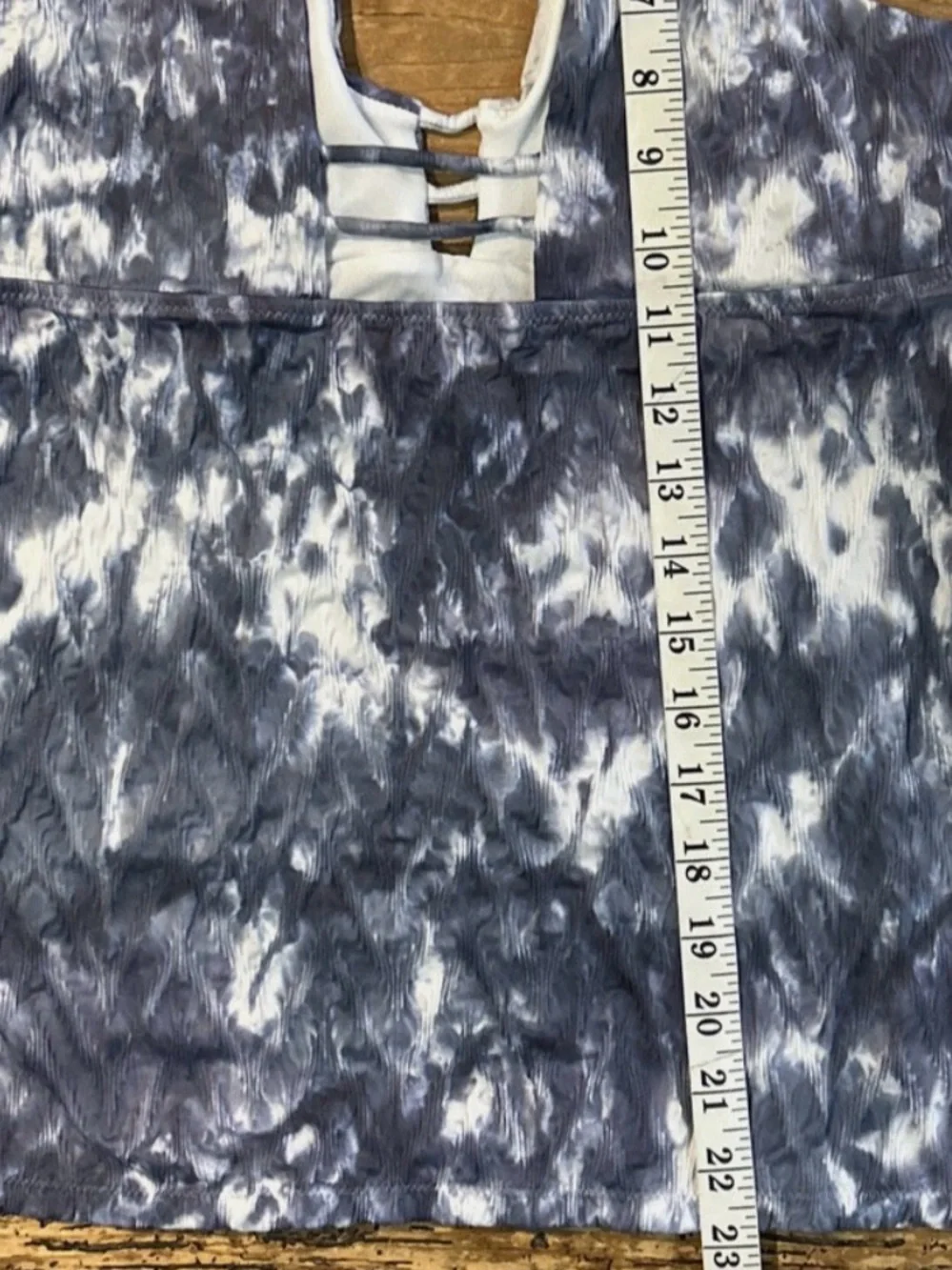 Athleta, Women's Telum 2 piece Blue Tie-Dye Swim Set, Size M EUC
